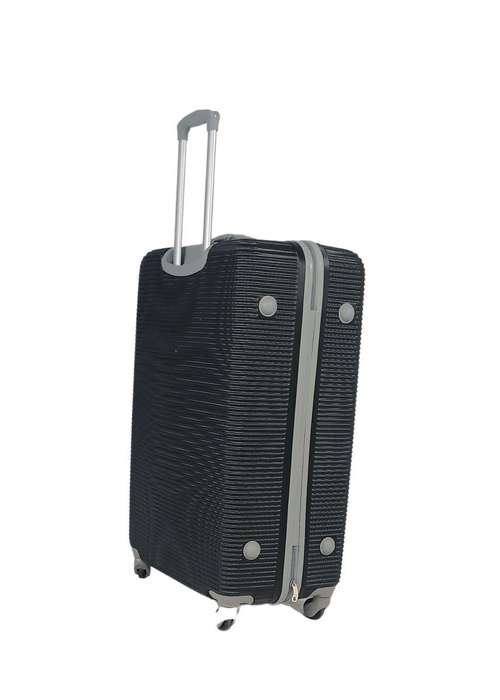 3-Piece Black Hard Shell Luggage SetSpinner Wheels, Corner Guards, Combination Locks, Nested Sizes