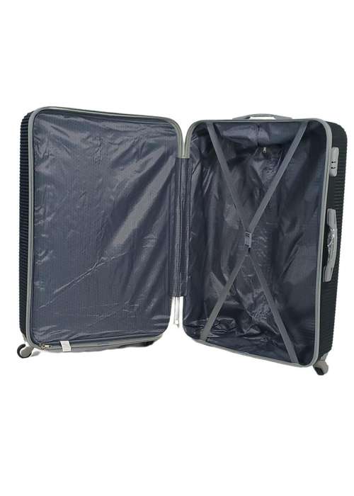 3-Piece Black Hard Shell Luggage SetSpinner Wheels, Corner Guards, Combination Locks, Nested Sizes