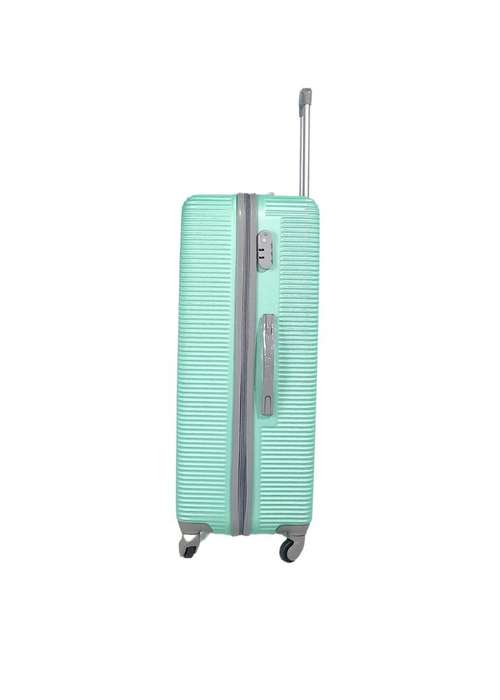BeginAgain 3-Piece Green Hard Shell Luggage Set with Spinner Wheels, Lock & Ribbed Glossy Finish