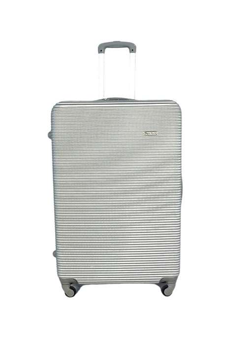 3-Piece Silver Hard Shell Luggage Set with Spinner Wheels, Locks & Scratch-Resistant Exterior