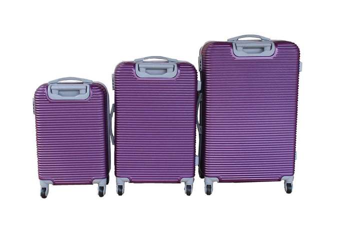 Purple TOUCH 3-Piece Hard Shell Luggage Set with Spinner Wheels, Locks & Organised Interiors