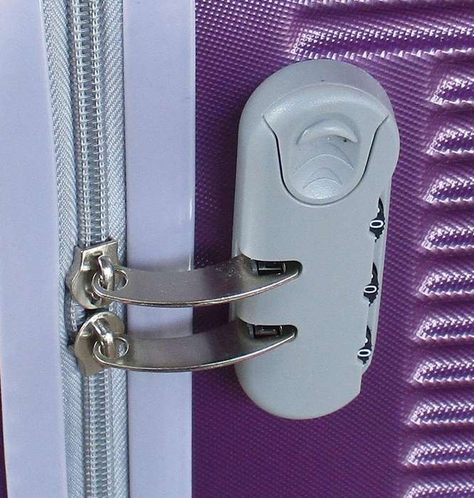 Purple TOUCH 3-Piece Hard Shell Luggage Set with Spinner Wheels, Locks & Organised Interiors