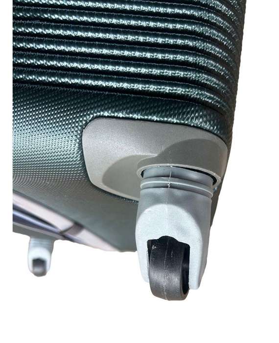 3-Piece Dark Green Hardshell Luggage Set with Spinner Wheels, Combo Lock, Telescopic Handle & Zipper