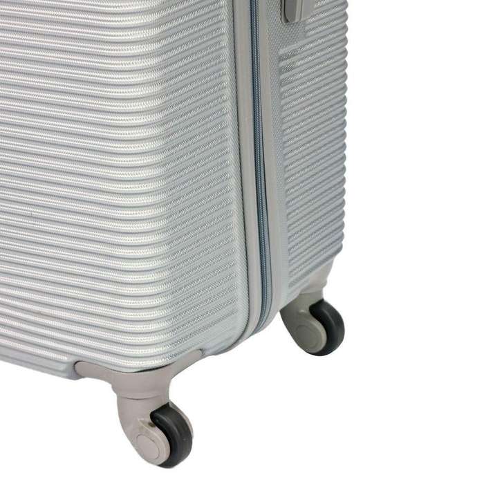3-Piece Silver Hard Shell Luggage Set with Spinner Wheels, Built-In Lock & Fast Delivery in SA