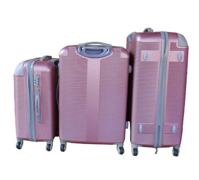 3-Piece Pink Hard Shell Luggage Set with Spinner Wheels, Lock, Organised Interior & Fast SA Delivery