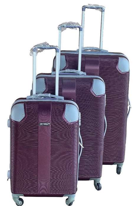 3-Piece Maroon Hard Shell Luggage Set with Spinner Wheels, Built-In Lock & Fast Delivery in SA