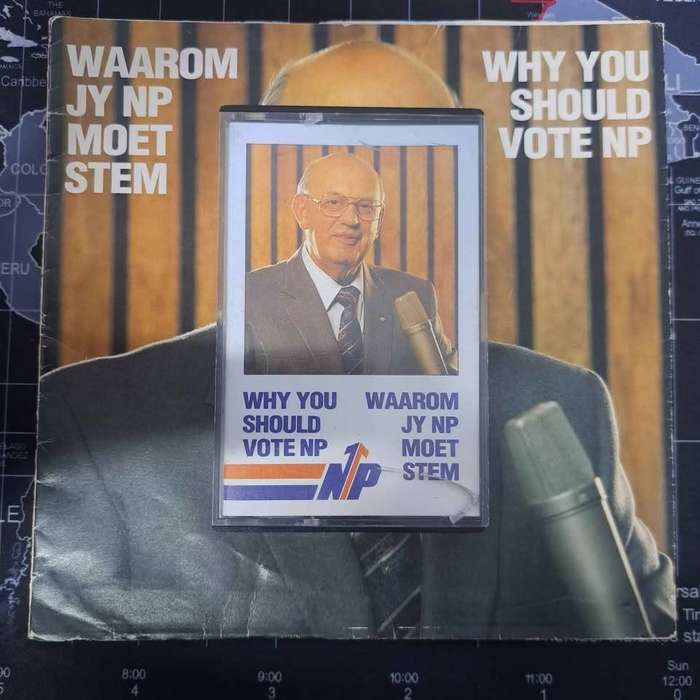 PW Botha - Waarom Jy Moet Stem - Pamphlet with LP and Audio Cassette.