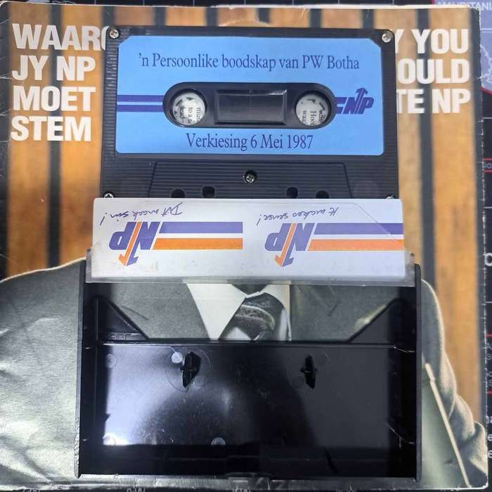 PW Botha - Waarom Jy Moet Stem - Pamphlet with LP and Audio Cassette.