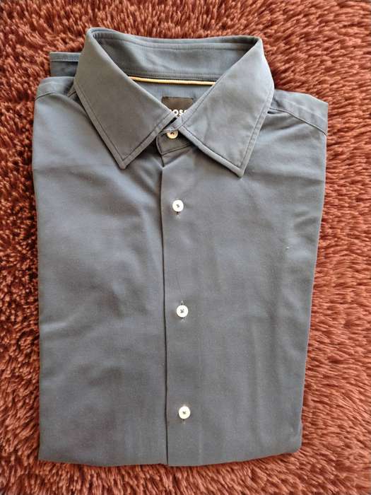 Hugo Boss Dark Blue Long Sleeved Buttoned Shirt