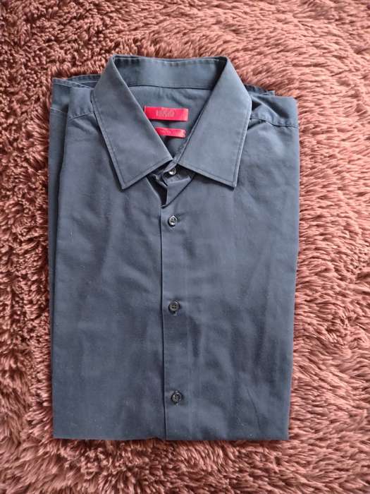 Hugo Boss Dark Blue Long Sleeved Buttoned Shirt