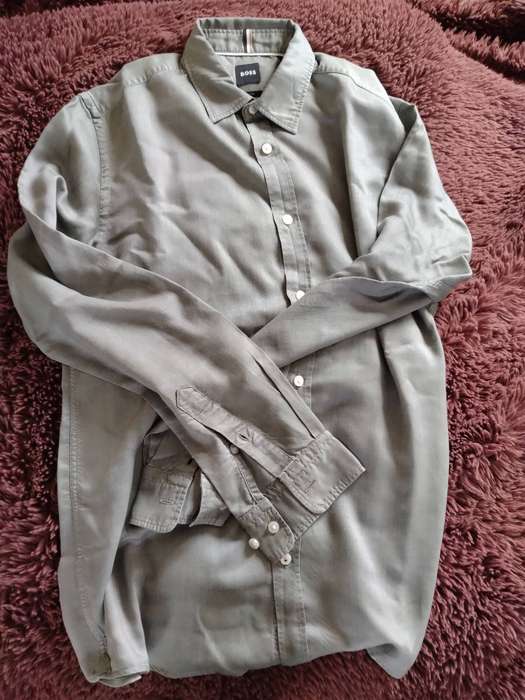 Hugo Boss Grey Long Sleeved Buttoned Shirt