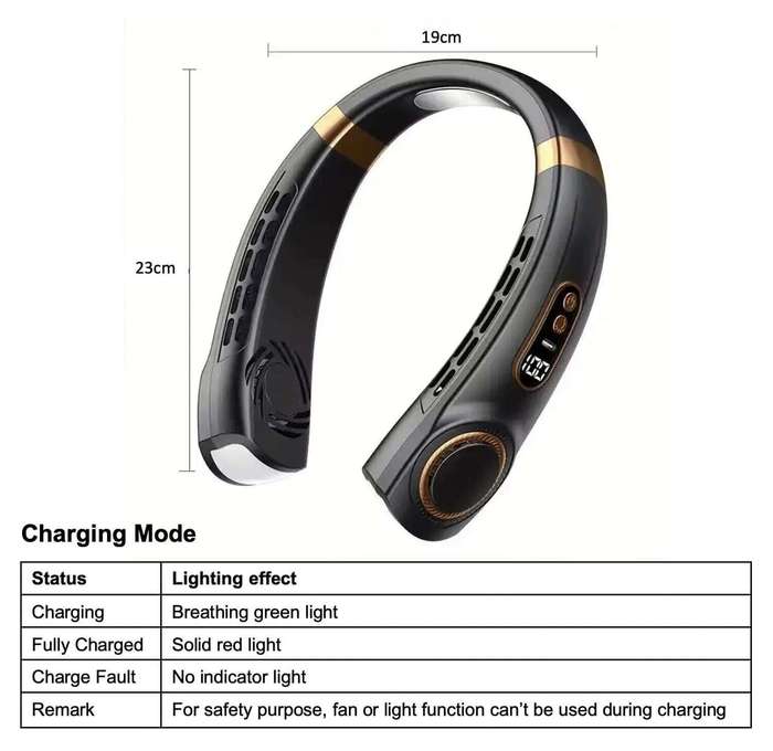 [MARKED DOWN] Neck Fan with Ambient Lighting & LCD Display