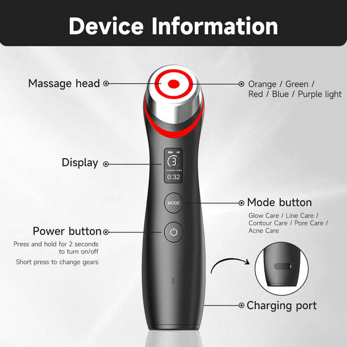 Age Booster Pro Microcurrent Facial Device | LED Therapy & Skin Rejuvenation