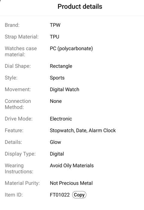 Digital waterproof sports watch