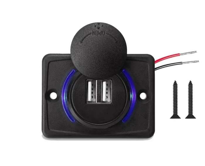 After market 12v to USB panel surface mount car charger