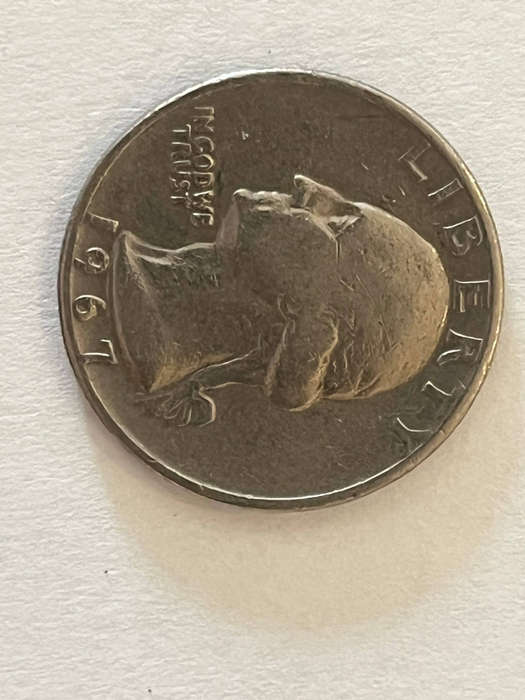USA quarter $, 1967 no Mint Mark