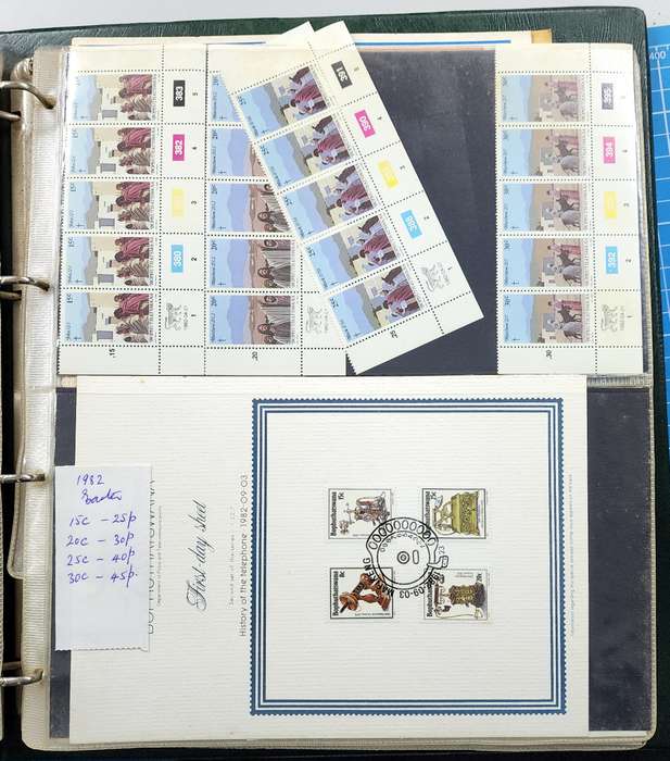 Ideal Stamp Album: Bophuthatswana CB/Singles/FD Cards in old album File
