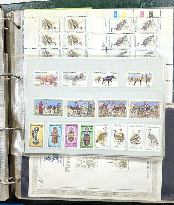 Ideal Stamp Album: Bophuthatswana CB/Singles/FD Cards in old album File