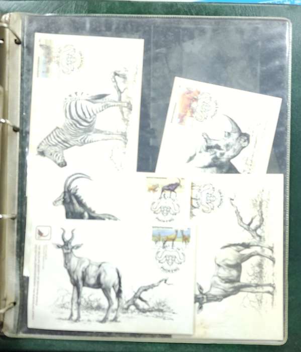 Ideal Stamp Album: Bophuthatswana CB/Singles/FD Cards in old album File