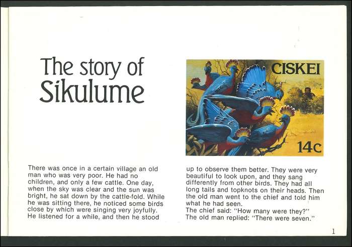 Ciskei - 1987 Folklore Sikulume FDC with 15 page booklet (see scans): SACC 123-126