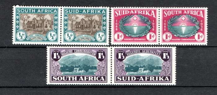 Union of South Africa 1939: 250th Anniversary Huguenot Landing - LMM: SACC 81-83
