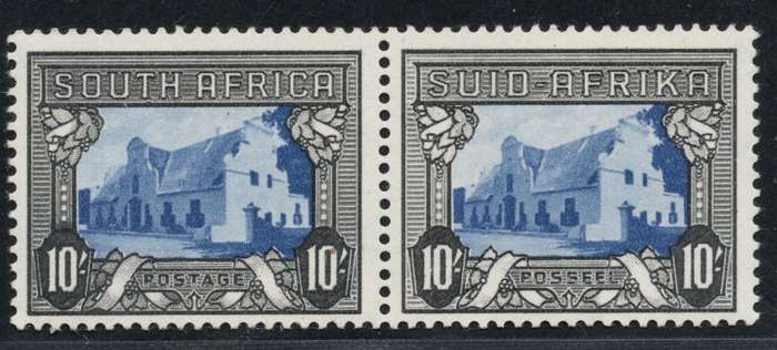 Union of SA 1933: 10 Shilling Blue and Sepia UMM: SACC 63 @ CV R 2000