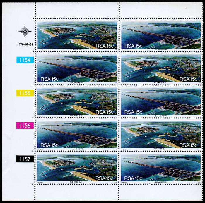 RSA 1978: Richards Bay/ Saldanha Bay Control Strip of 10: SACC446-447