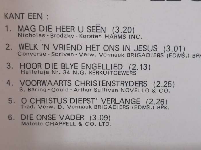 Ge Korsten 'Mag die Heer u Seen.' Vinyl in excellent condition .