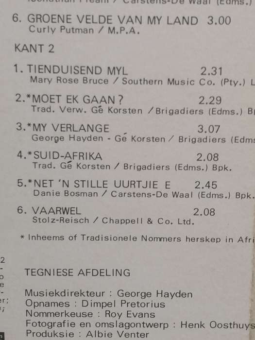 Ge Korsten 'Sings Seeman sing' Vinyl in very good condition .