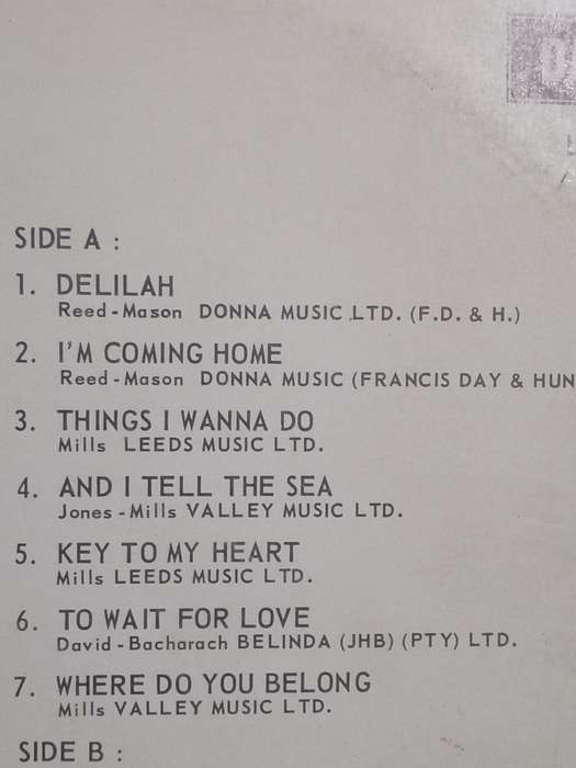 Tom Jones, Delilah, vinyl excellent.