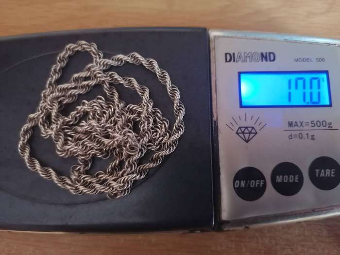 Stunning long 925. silver rope necklace, 4mm wide & 70cm long.
