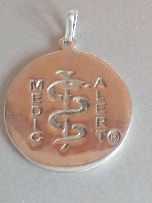 Quality 925. silver Medic Alert pendant.