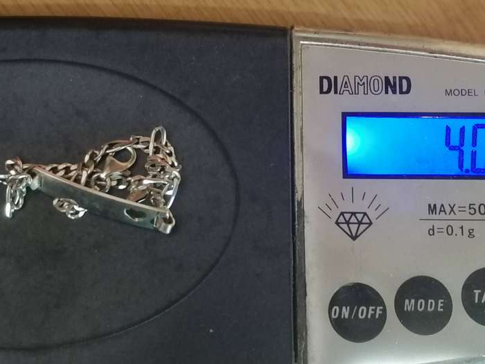 Beautiful 925. silver I.D. Bracelet, 19cm long