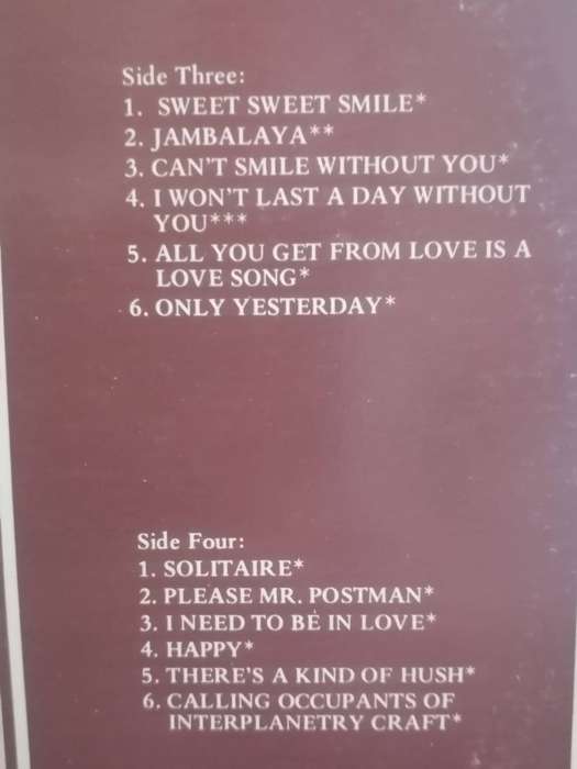 The Carpenters, 24 Greatest hits, double album, vinyl's excellent.