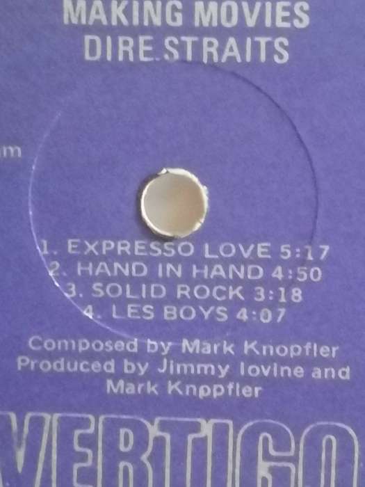Dire Straits, making movies, vinyl very good.