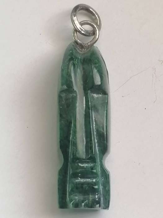 Rare Vinitage Baberton Verdite (Jade) hand carved face with Silver ring.