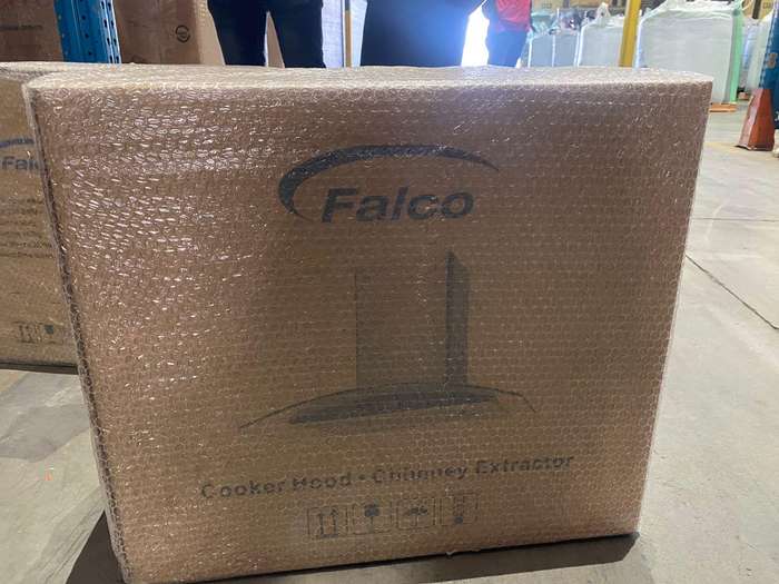 Falco 60cm Curved Glass Chimney Extractor (Stainless Steel)- FAL-90-55SLS