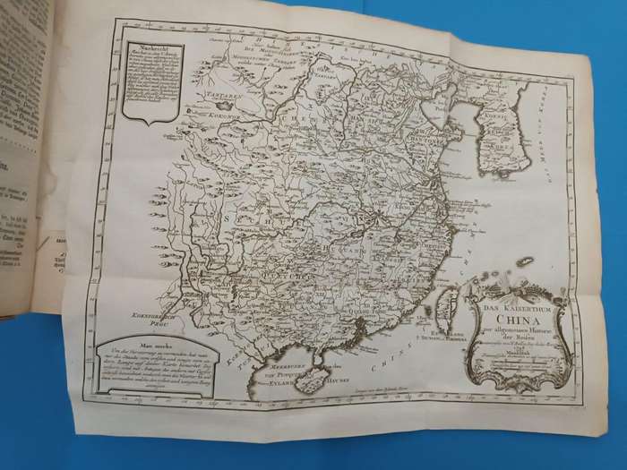 Europes knowledge of China and Korea 275 years ago. Copperplate engravings.