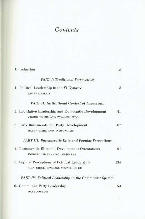 Political Leadership in Korea