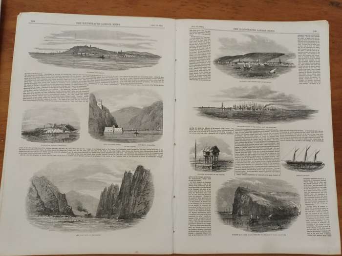 Crimean War: Original leaves from Illustrated London News 1850s, many wood engravings
