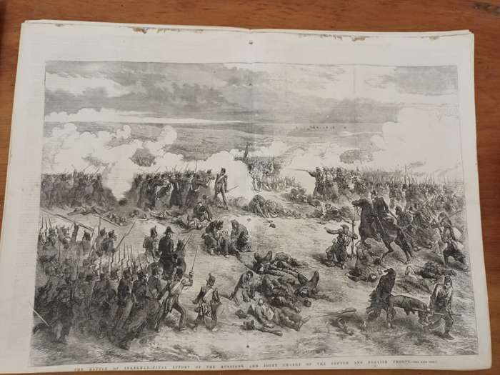Crimean War: Original leaves from Illustrated London News 1850s, many wood engravings