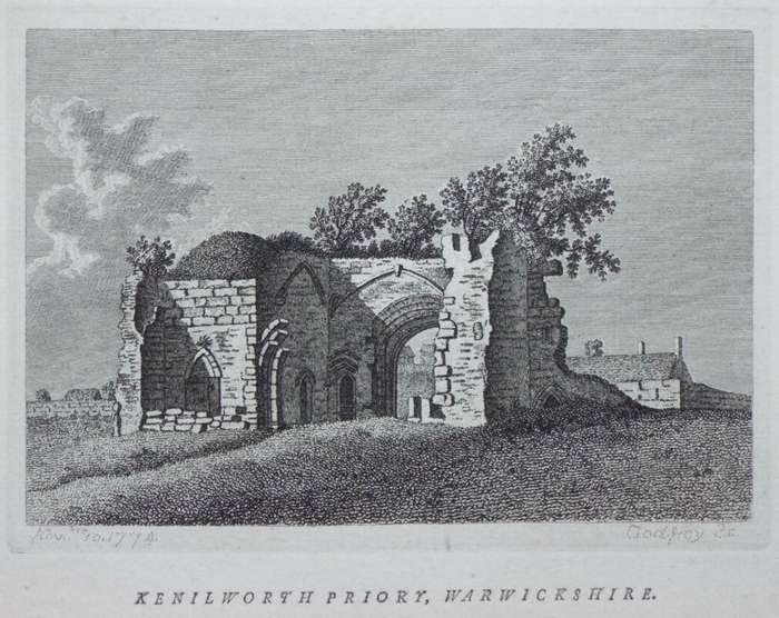 KENILWORTH PRIORY, WARWICKSHIRE, ORIG 18TH-CENT. WATERCOLOUR, SAMUEL HIERONYMUS GRIMM