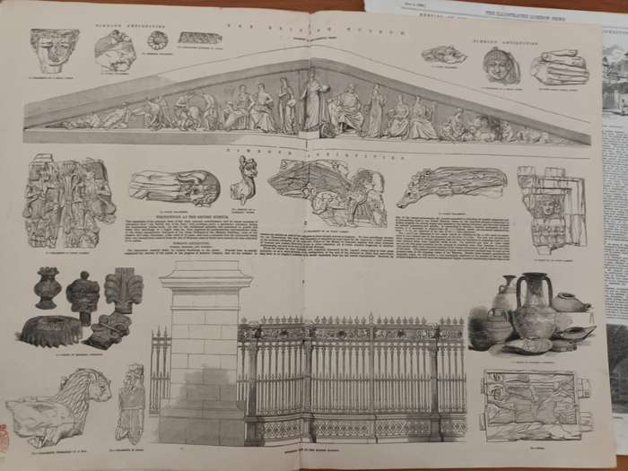 Illustrated News, loose leaves, 1850s, wood engraved illustrations: Antiquities