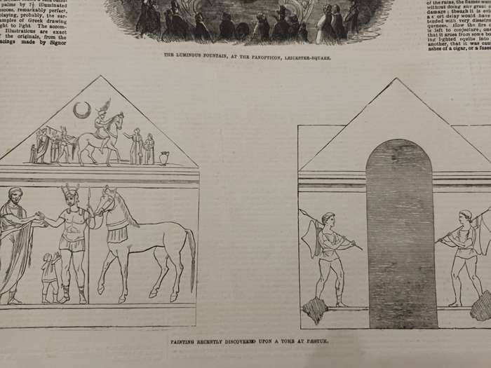 Illustrated News, loose leaves, 1850s, wood engraved illustrations: Antiquities