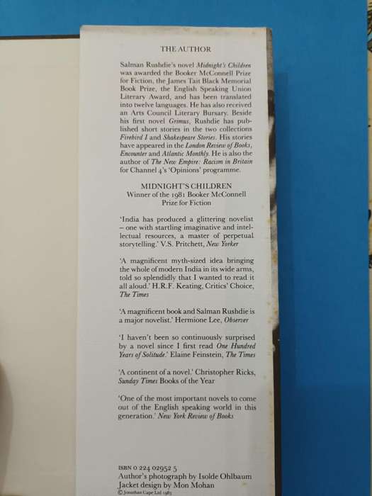 Salman Rushdie, Shame, 1st UK edition, signed!!!