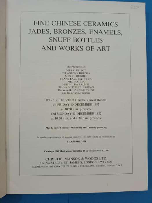 Fine Chinese Ceramics, Jades, Snuff Bottles, and Works of Art (Christie's)