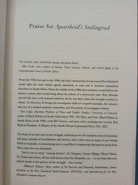 Apartheid's Stalingrad: How the Townships of the Eastern Cape Defied ... Apartheid