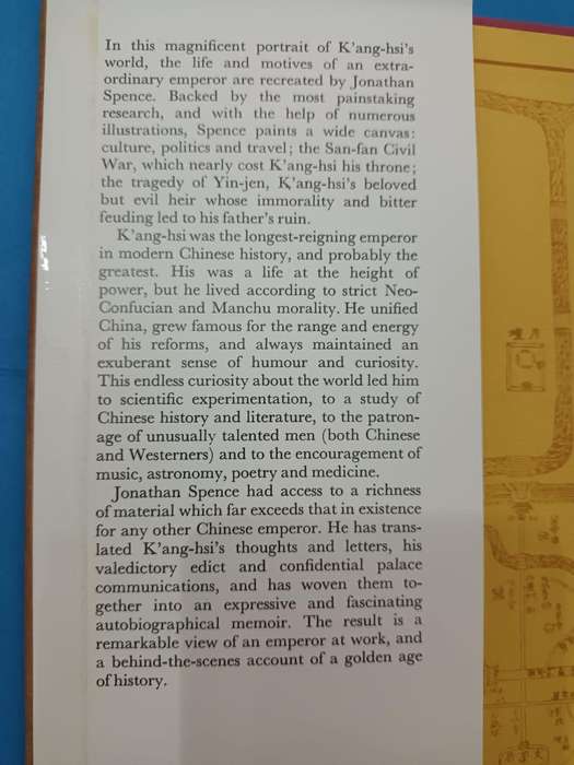 Emperor of China: Self-Portrait of K'Ang-Hsi (Jonathan D. Spence)