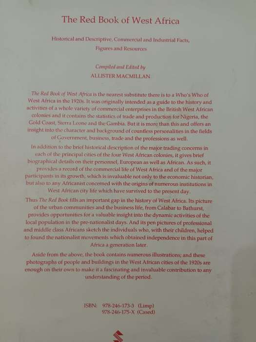 The Red Book of West Africa (Who's Who of Nigeria, the Gold Coast, Sierra Leone and the Gambia 1920)