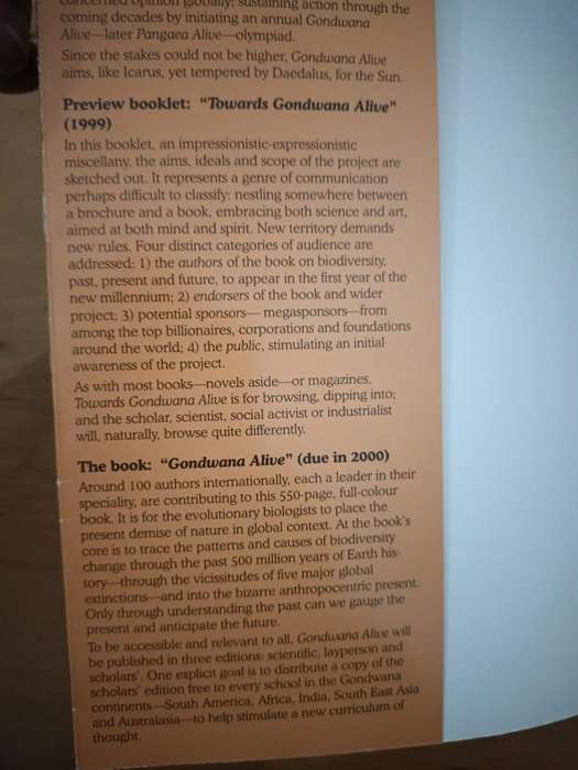 Towards Gondwana Alive: Promoting Biodiversity & Stemming the Sixth Extinction